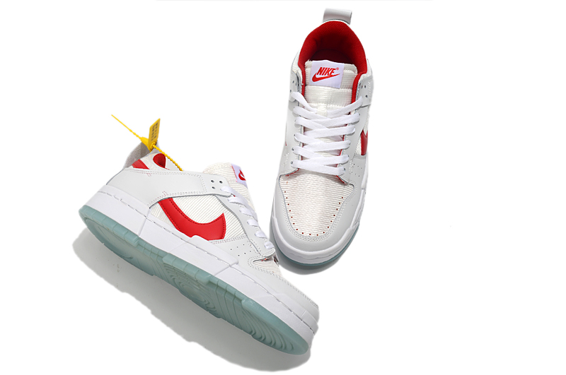 2021 Men Nike Dunk Low Disrupt White Red Shoes